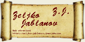 Željko Jablanov vizit kartica